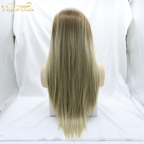 Vigorous wholesale curly / body / straight / water wave heat resistant high quality lace front synthetic hair wigs black women